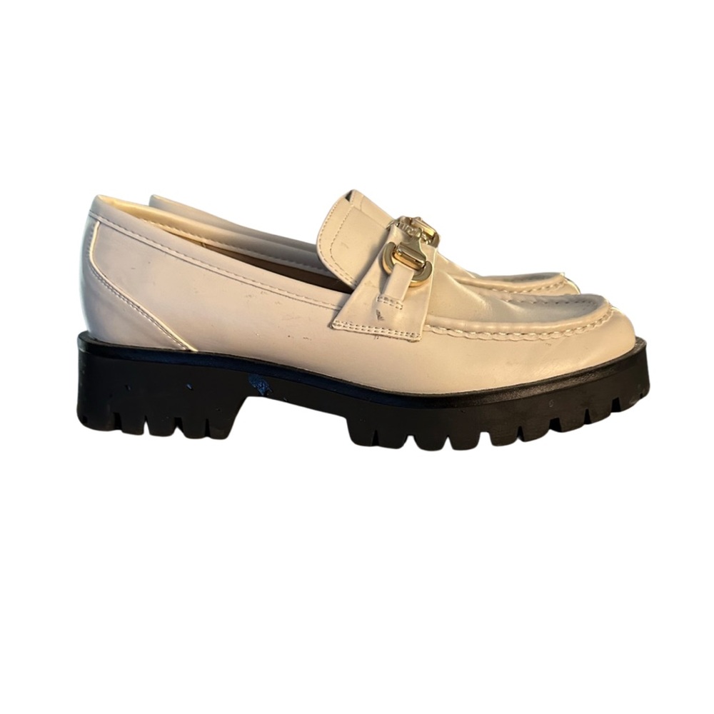 Nine West gold buckle chunky loafers